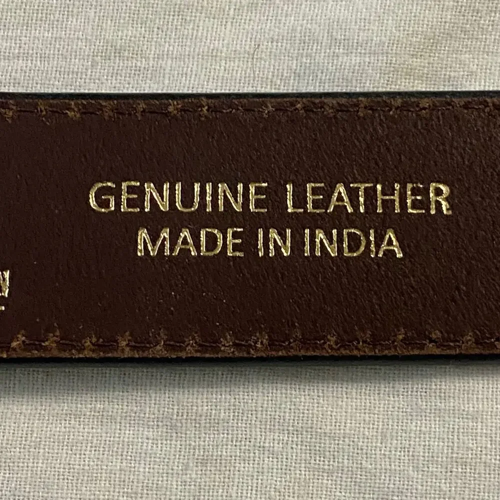 New Western American Bison Leather Belt 30-32 India Embroidered Cowboy Native